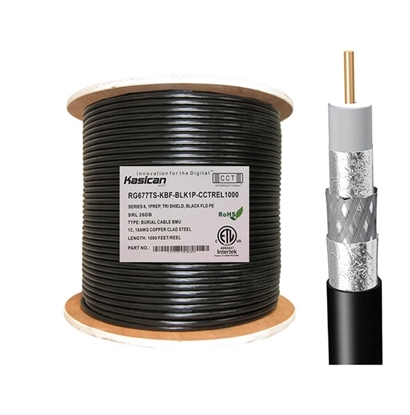 Picture of Underground Flooded RG6 Coaxial Cable   CCT-RG6-77TS-KBF-BLK1P
