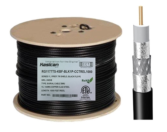 Picture of Underground Flooded RG11 Coaxial Cable   CCT-RG11-77TS-KBF-BLK1P