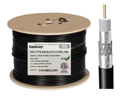 Picture of Indoor RG11 Coaxial Cable   CCT-RG11-77TS-KID-BLK1P