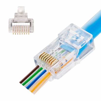 Picture of CAT5E Connector Rj45 Pass Through   CCT-CAT5E-24AWG