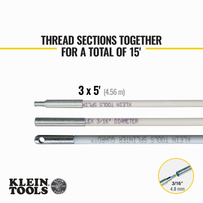 Picture of Klein Tools Mid-Flex Glow Rod Set, 15-Foot   CCT-56415
