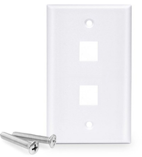 Picture of Double Port Keystone Wall Plate   CCT-WP-2P-WH