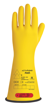Picture of ACTIVARMR Natural Rubber Insulating Gloves, ASTM Class 0, Size 9  CCT-SAR271